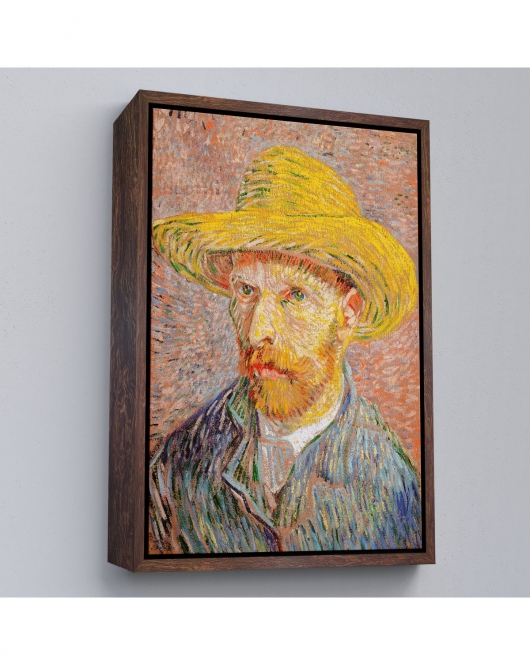 Çerçeveli Vincent Van Gogh - Hasır Şapkalı Otoportre Tablosu-7449