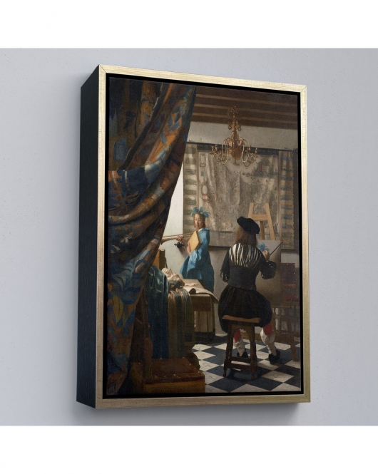 Çerçeveli Johannes Vermeer - Resim Çizme Tablosu-7422