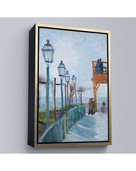 Çerçeveli Vincent Van Gogh -Moulin De Blute-Fin Montmartre'Deki Terastablo-7454