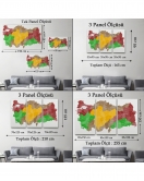 Türkiye Bölgeler haritası Dekoratif Kanvas Tablo 1004