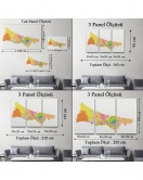 İstanbul İlçeler Haritası Dekoratif Kanvas Tablo 1017
