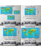 Dünya Haritası Dekoratif Kanvas Tablo 1048