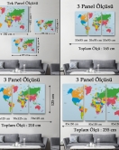 Dünya Haritası Dekoratif Kanvas Tablo 1050