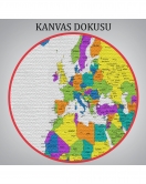 Dünya Haritası Detaylı Dekoratif Kanvas Tablo 1054