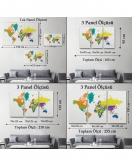Dünya Haritası Detaylı Dekoratif Kanvas Tablo 1054