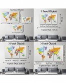 Dünya Haritası Dekoratif Kanvas Tablo 1055