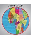 Dünya Haritası Detaylı Dekoratif Kanvas Tablo 1058