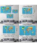 Dünya Haritası Detaylı Dekoratif Kanvas Tablo 1058