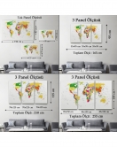 Dünya Haritası Detaylı Dekoratif Kanvas Tablo 1059