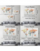 Dünya Haritası Dekoratif Kanvas Tablo 1061