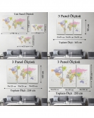 Dünya Haritası Dekoratif Kanvas Tablo 1064
