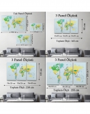 Dünya Haritası Meridyenli Dekoratif Kanvas Tablo 1065
