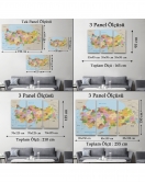Kanvas Türkiye Haritası Komşulu Ülkeli Dekoratif 1067