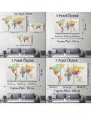 Dünya Haritası Dekoratif Kanvas Tablo 1071