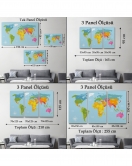 Dünya Haritası Dekoratif Kanvas Tablo 1072