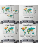 Dünya Haritası Dekoratif Kanvas Tablo 1076