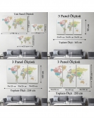 Dünya Haritası Dekoratif Kanvas Tablo 1077