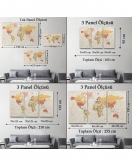 Dünya Haritası Dekoratif Kanvas Tablo 1078