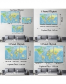 Dünya Haritası Dekoratif Kanvas Tablo 1079