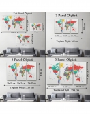 Dünya Haritası Dekoratif Kanvas Tablo 1081