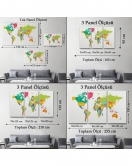 Dünya Haritası Dekoratif Kanvas Tablo 1083