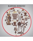 Kahve Coffee Temalı Dünya Haritası Dekoratif Kanvas Tablo 1087