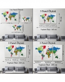 Dünya Haritası Dekoratif Kanvas Tablo 1096