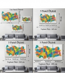 Kanvas Türkiye Haritası Dekoratif Tablo 1099
