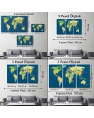 Dünya Haritası Dekoratif Kanvas Tablo 1101