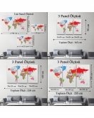 Dünya Haritası Dekoratif Kanvas Tablo 1102