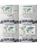 Dünya Haritası Dekoratif Kanvas Tablo 1103