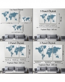 Dünya Haritası Dekoratif Kanvas Tablo 1109