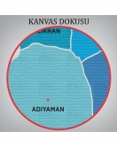 Adıyaman İli ve İlçeler Haritası Dekoratif Kanvas Tablo 1249