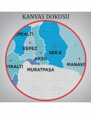 Antalya İli ve İlçeler Haritası Dekoratif Kanvas Tablo 1267