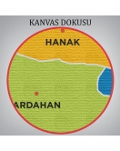 Ardahan İli ve İlçeler Haritası Dekoratif Kanvas Tablo 1270