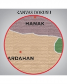 Ardahan İli ve İlçeler Haritası Dekoratif Kanvas Tablo 1271