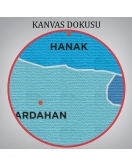 Ardahan İli ve İlçeler Haritası Dekoratif Kanvas Tablo 1272