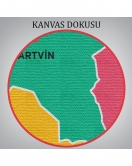 Artvin İli ve İlçeler Haritası Dekoratif Kanvas Tablo 1273