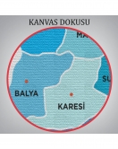 Balıkesir İli ve İlçeler Haritası Dekoratif Kanvas Tablo 1281