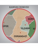 Bursa İli ve İlçeler Haritası Dekoratif Kanvas Tablo 1307