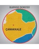 Çanakkale İli ve İlçeler Haritası Dekoratif Kanvas Tablo 1309