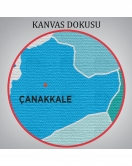 Çanakkale İli ve İlçeler Haritası Dekoratif Kanvas Tablo 1311