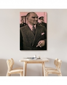 Atatürk Portre Tablosu Mustafa Kemal Atatürk Dikdörtgen Dekoratif Kanvas Tablo-FH-132