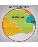 Erzincan İli ve İlçeler Haritası Dekoratif Kanvas Tablo 1333