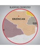 Erzincan İli ve İlçeler Haritası Dekoratif Kanvas Tablo 1334