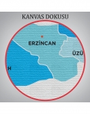 Erzincan İli ve İlçeler Haritası Dekoratif Kanvas Tablo 1335