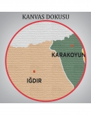 Iğdır İli ve İlçeler Haritası Dekoratif Kanvas Tablo 1358