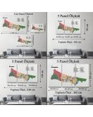 İstanbul İli ve İlçeler Haritası Dekoratif Kanvas Tablo 1365