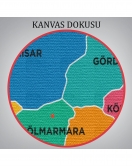 Manisa İli ve İlçeler Haritası Dekoratif Kanvas Tablo 1412