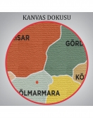 Manisa İli ve İlçeler Haritası Dekoratif Kanvas Tablo 1413